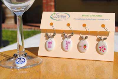 ThomasDesigns Wine Charms made with sublimation printing
